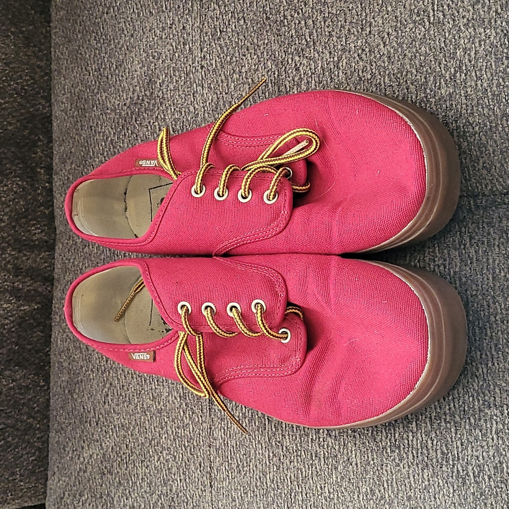 Men's red Vans, size 9